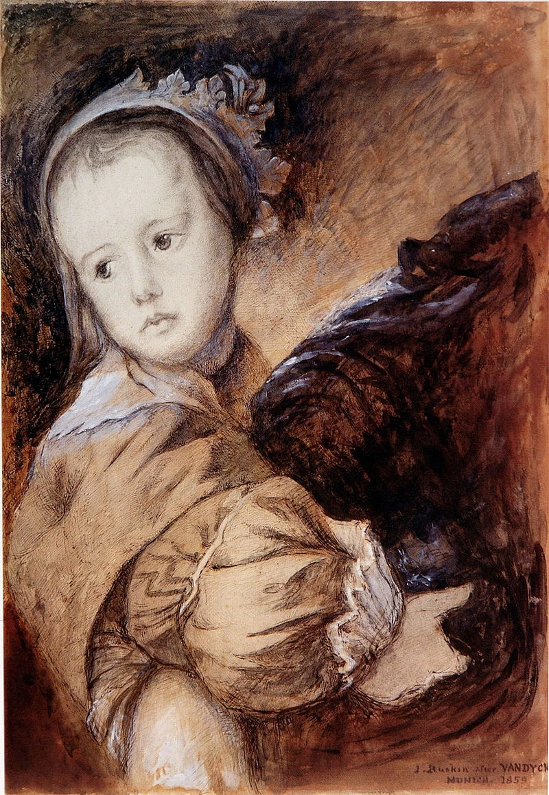 Copia di una ragazza nel ritratto di Van Dyck della moglie di Colyn de Nole e sua figlia, 1859